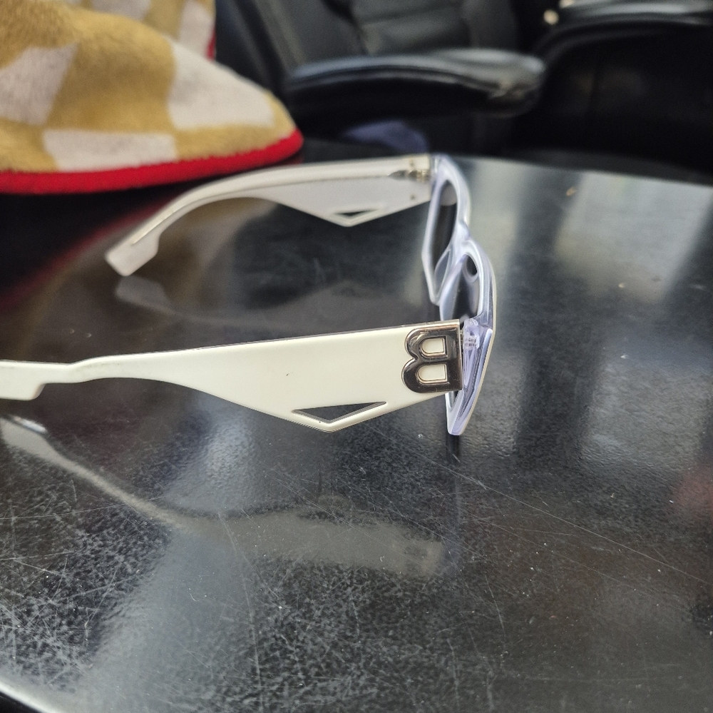 White Sunglasses with Logo Detail